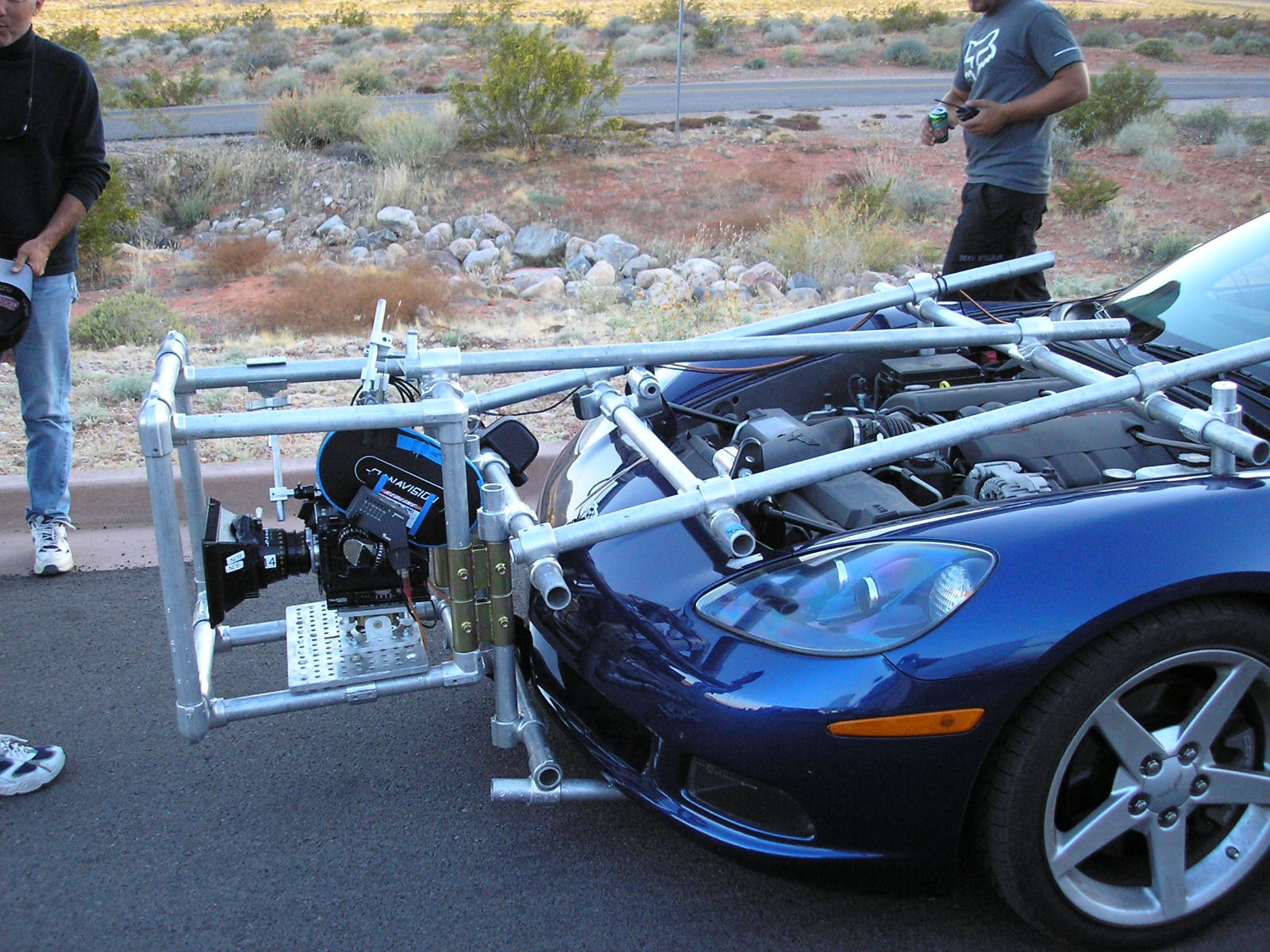 car with pipes connected to the front