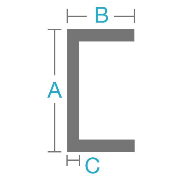 Dimensions of 6063 Architectural Channel