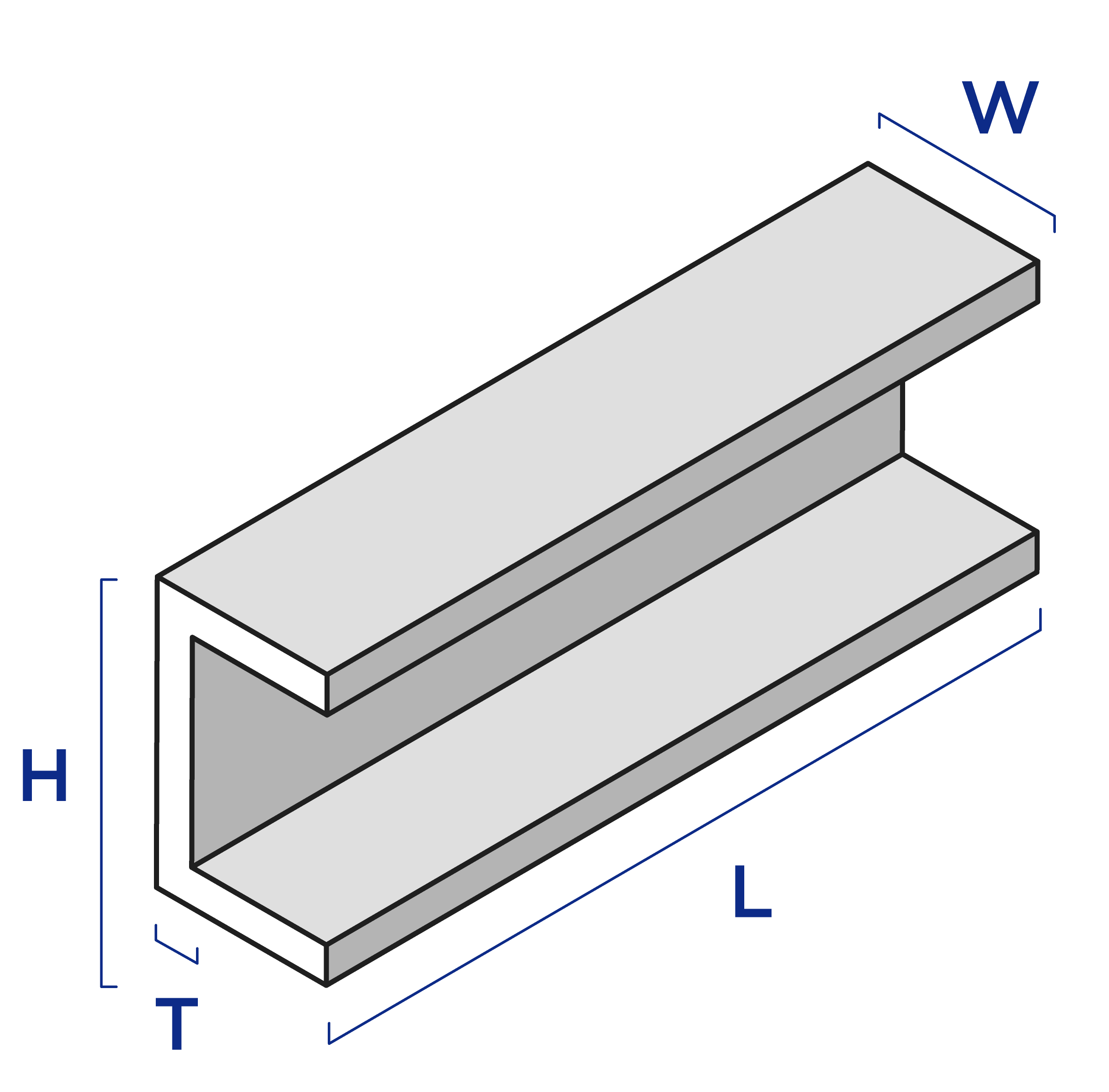 Dimensions of 6063 Architectural Channel