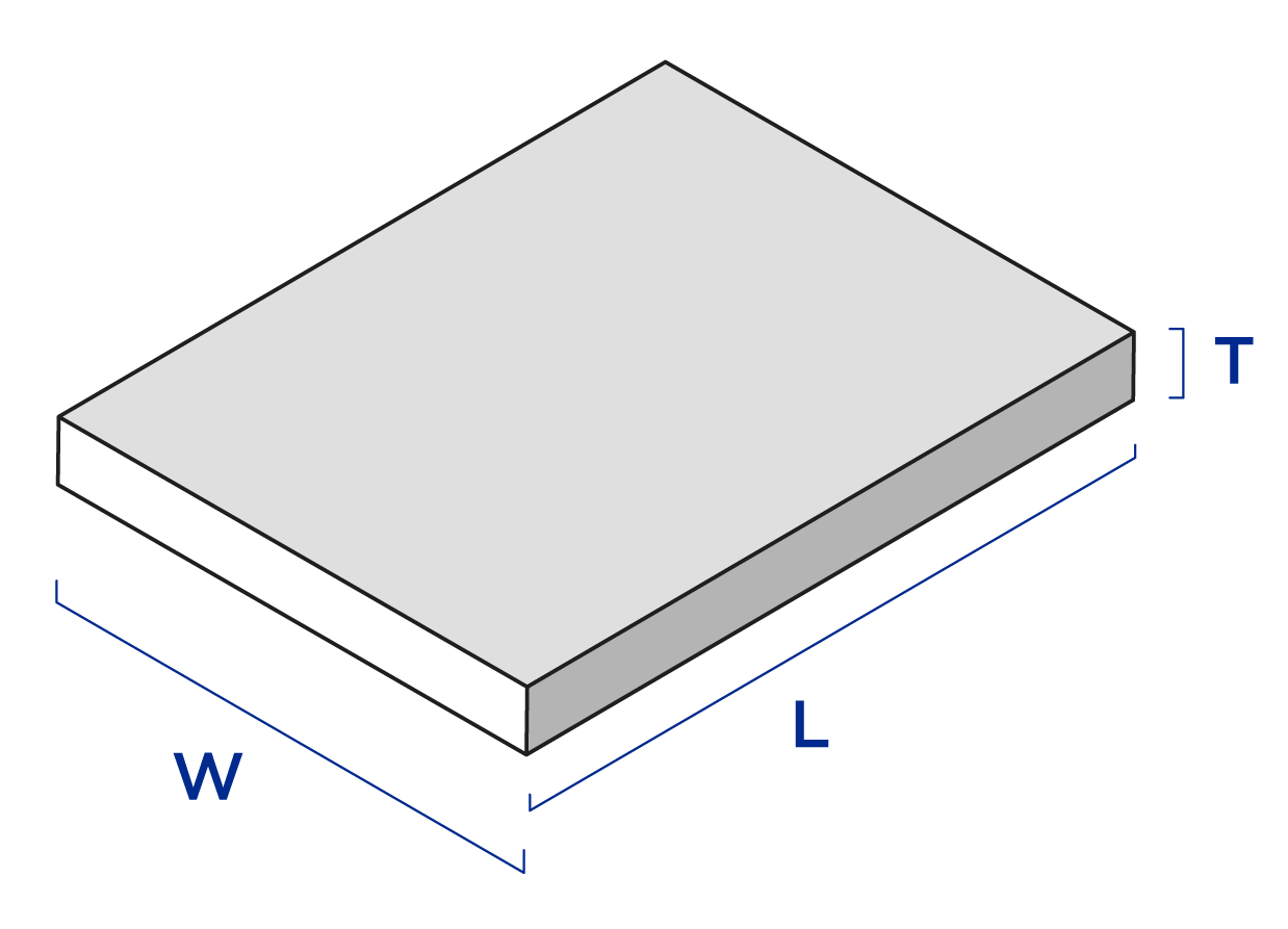 A diagram that shows how to measure a square bar