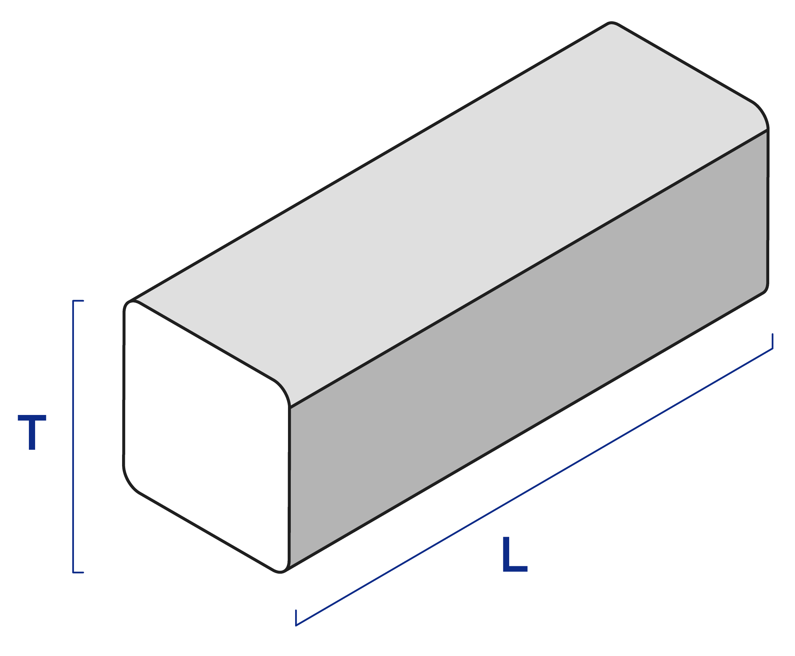 Diagram that shows how to measure a square bar