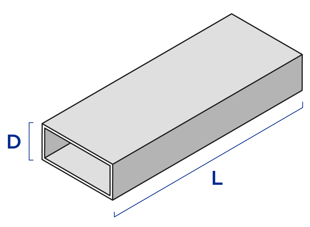 Dimensions of 304 Stainless Rectangle Tube